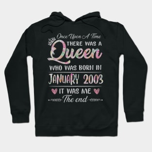 Girls 17th Birthday Queen January 2003 17 Years Old Hoodie